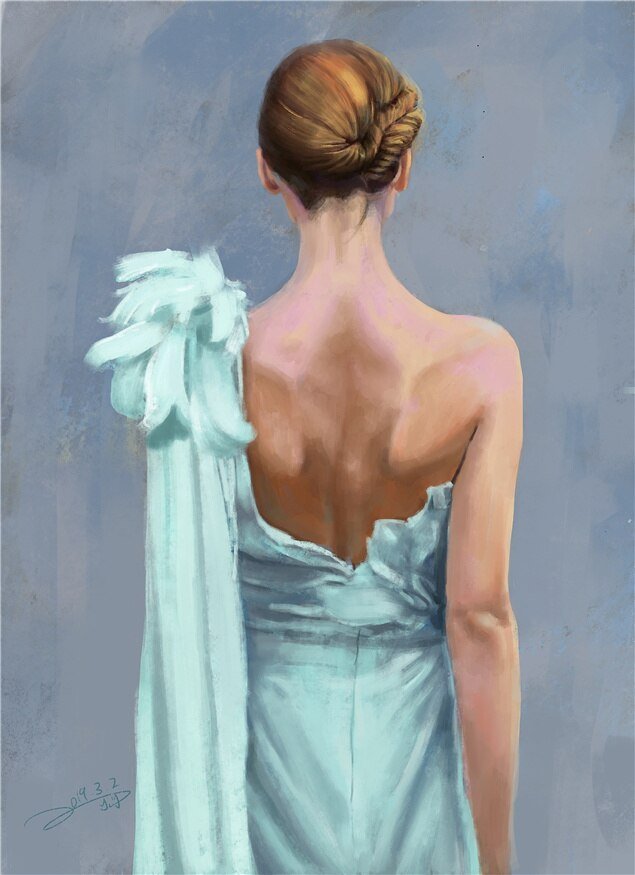Peinture Femme Robe