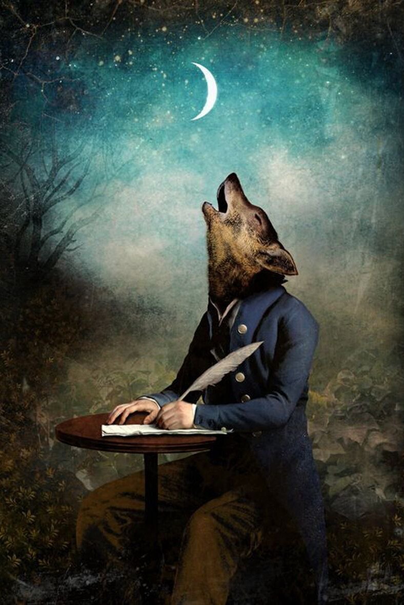 Peinture Homme Loup