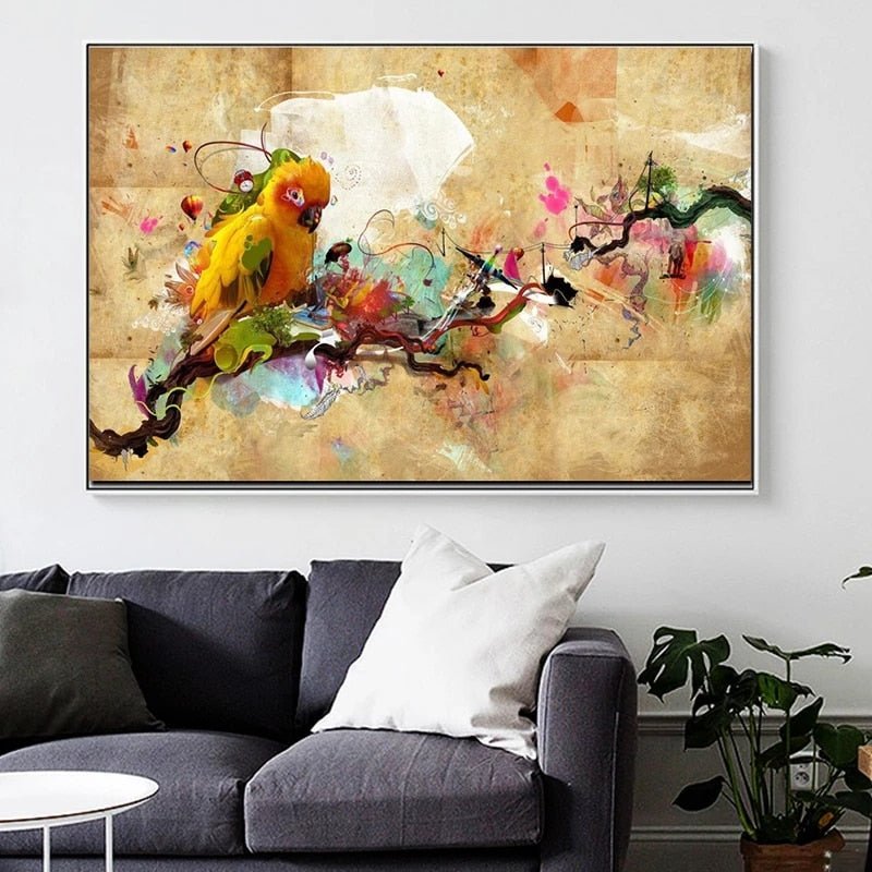 Peinture Oiseau Abstrait