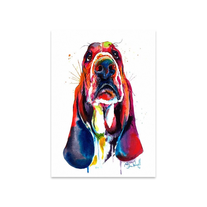 Peinture toile chien pop art