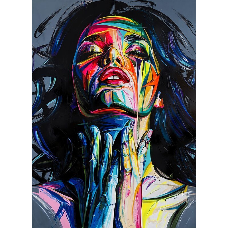 Peinture Toile Visage Femme Abstrait