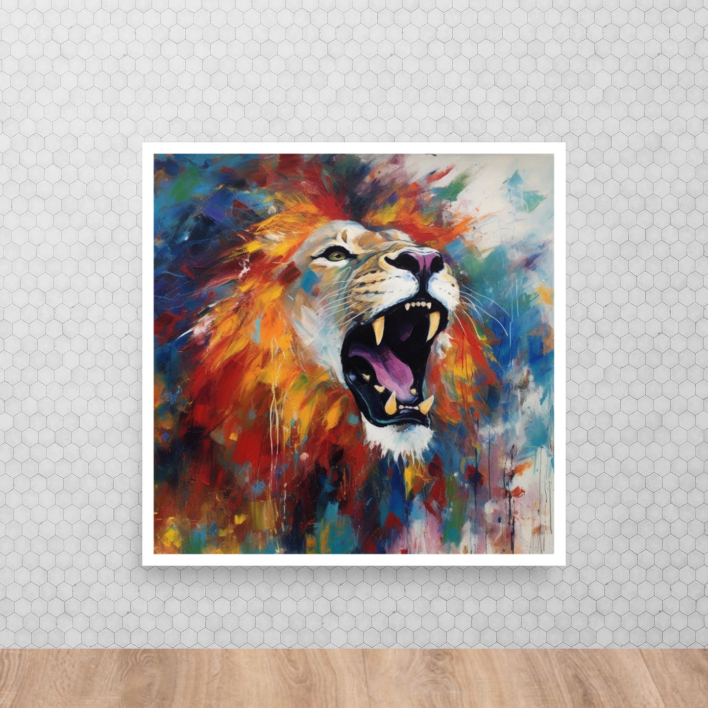 Tabeau Lion Rugissant