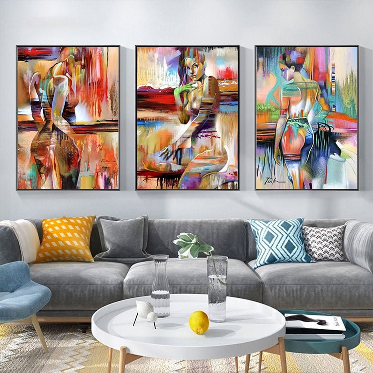 Tableau Abstrait Corps Femme