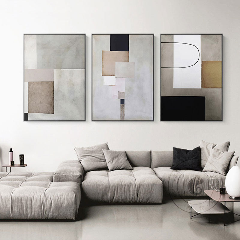 Tableau Abstrait Gris Beige