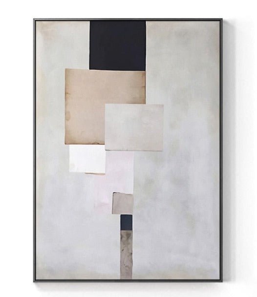 Tableau Abstrait Gris Beige