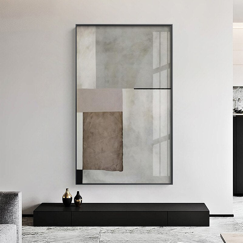 Tableau Abstrait Gris Beige