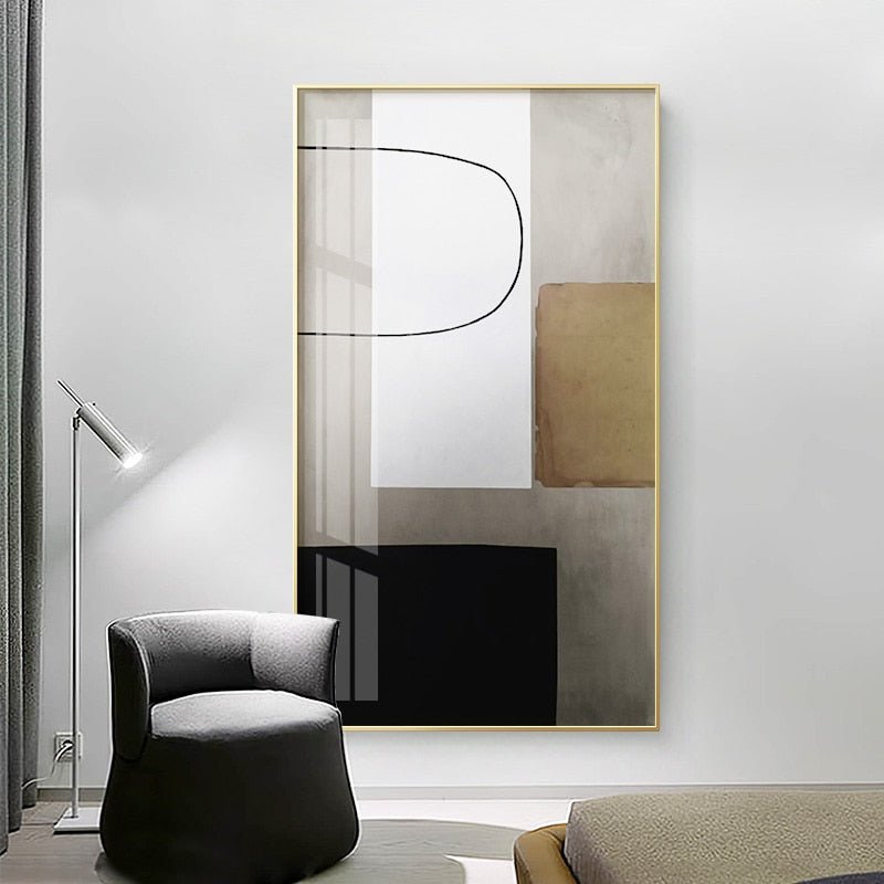 Tableau Abstrait Gris Beige