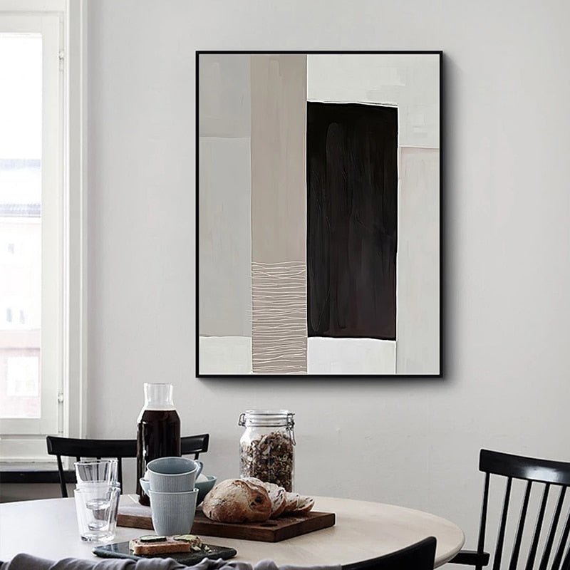 Tableau Abstrait Gris et Blanc