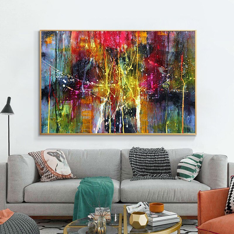 Tableau Abstrait Multicolore