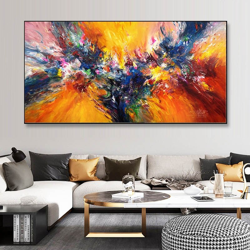 Tableau Abstrait Multicolore Contemporain