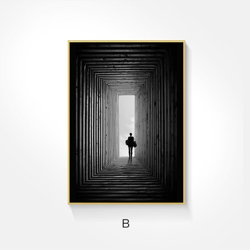 Tableau Abstrait Noir et Blanc