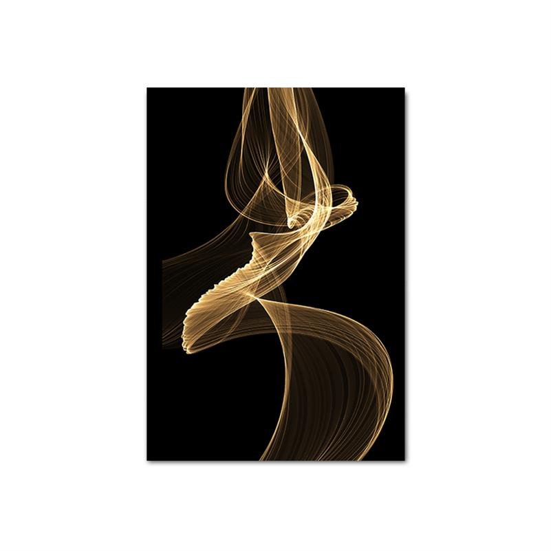 Tableau Abstrait Noir et Or