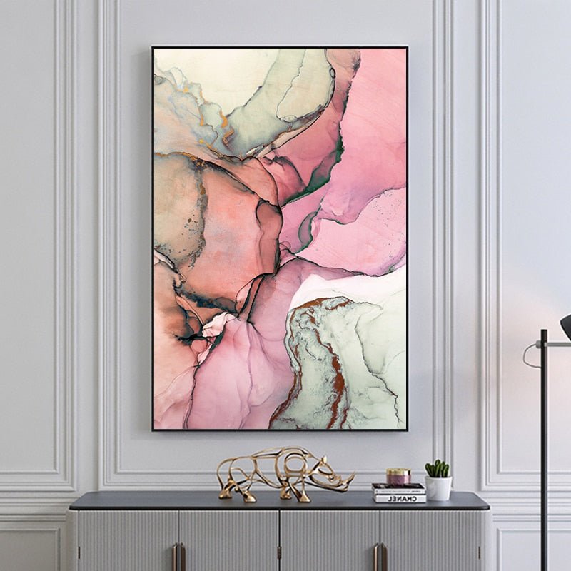 Tableau Abstrait Rose