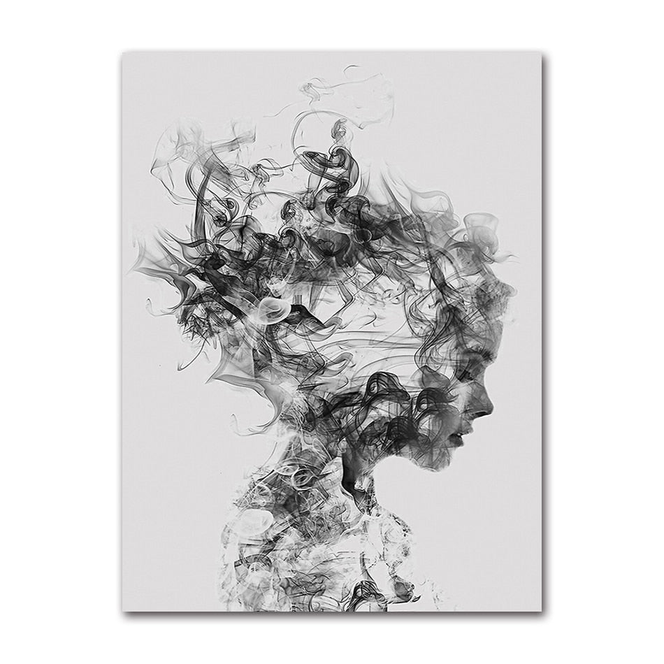 Tableau Abstrait Silhouette