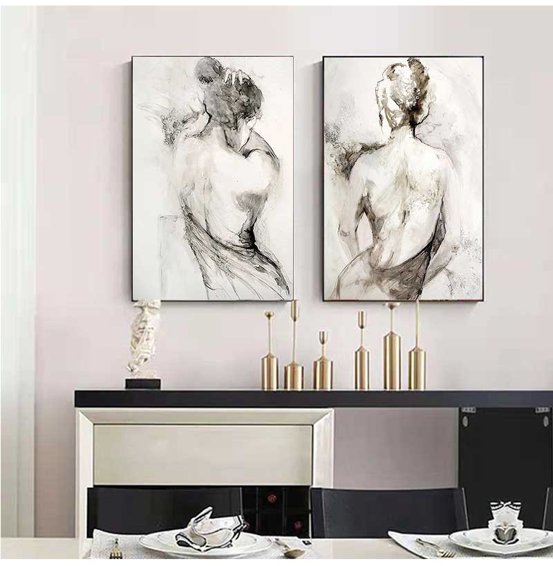 Tableau Abstrait Silhouette