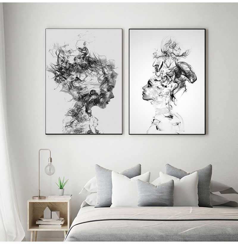 Tableau Abstrait Silhouette