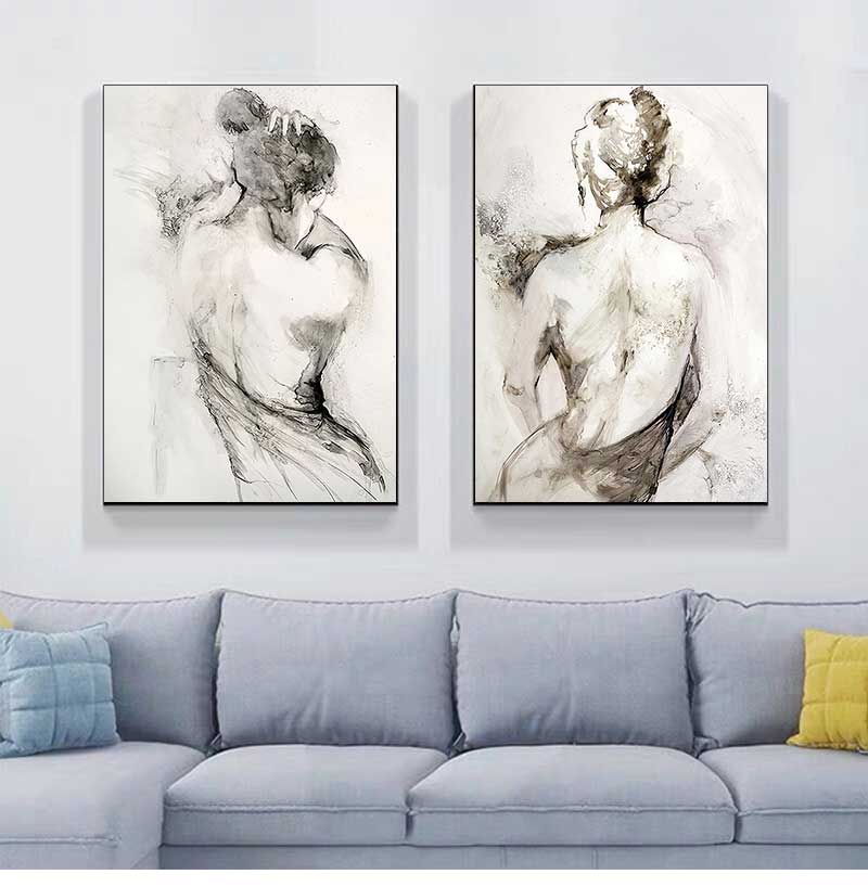 Tableau Abstrait Silhouette