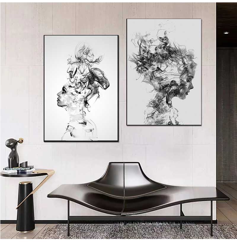 Tableau Abstrait Silhouette