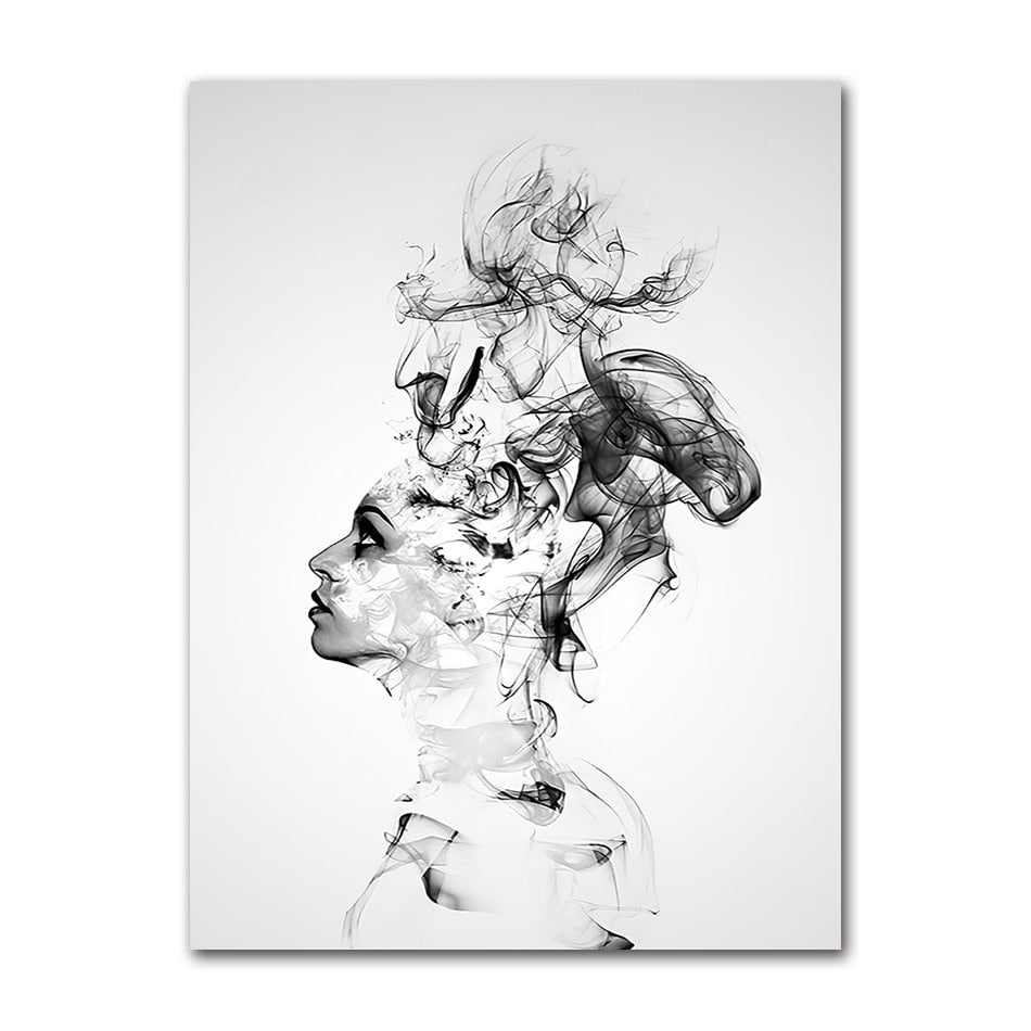 Tableau Abstrait Silhouette