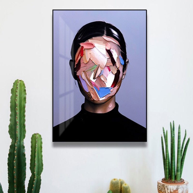 Tableau Abstrait Visage Femme