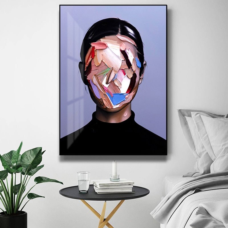 Tableau Abstrait Visage Femme