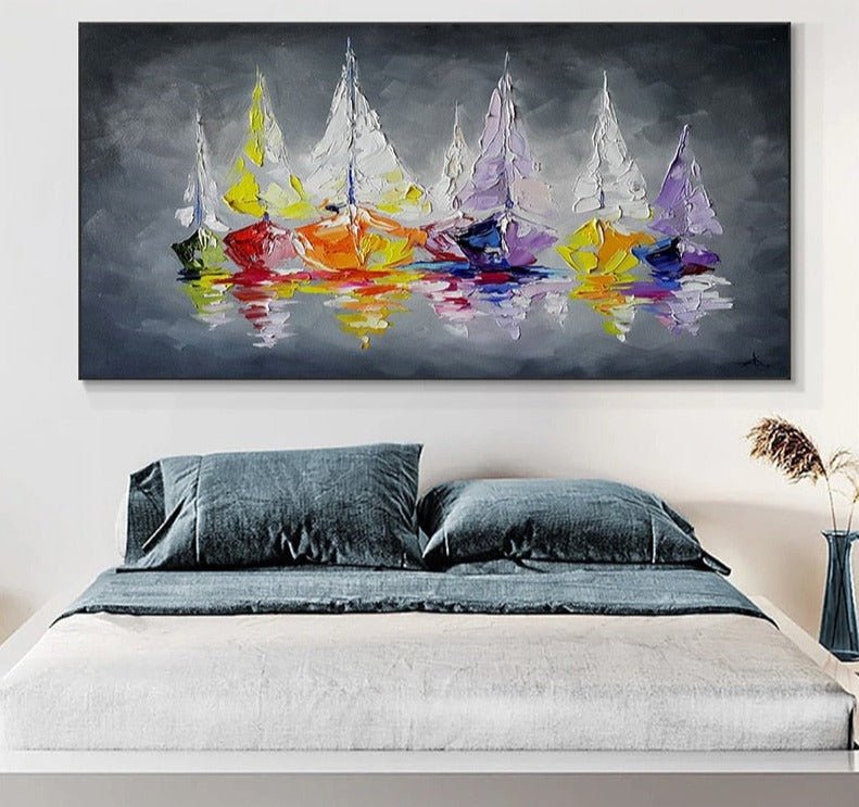 Tableau Abstrait Voilier