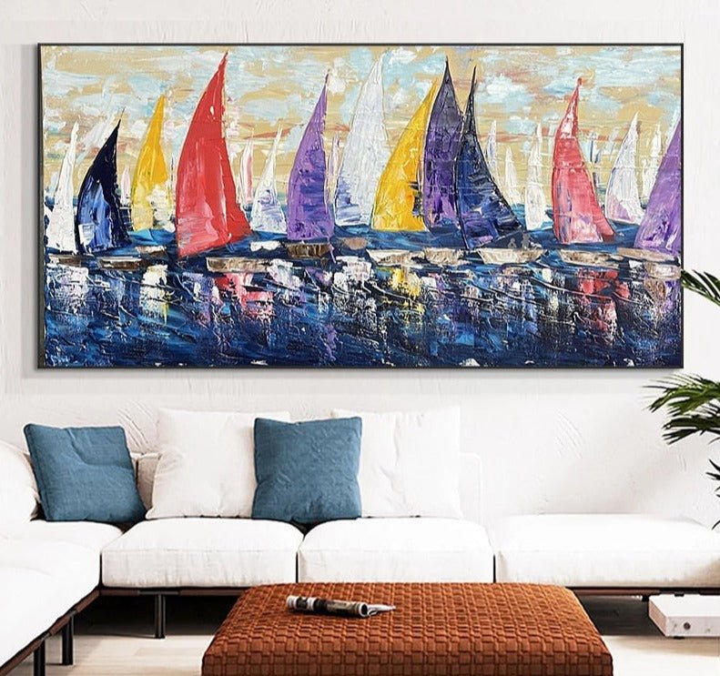 Tableau Abstrait Voilier