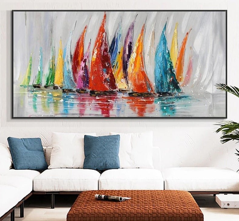 Tableau Abstrait Voilier