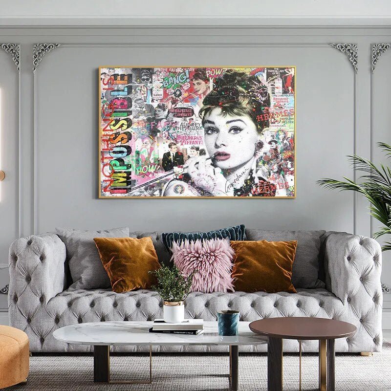 Tableau Audrey Hepburn Style Graffiti