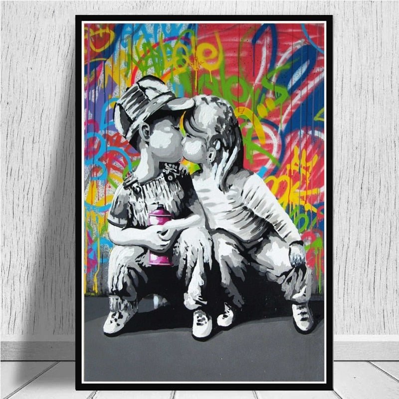 Tableau Banksy Dessin Amour