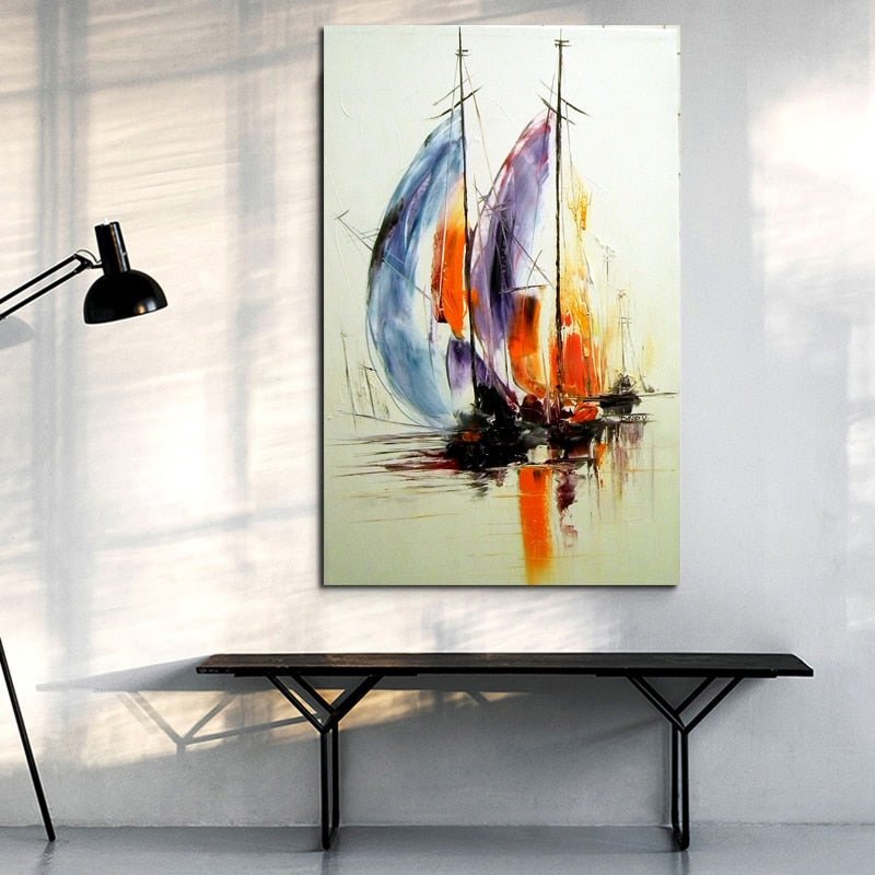 Tableau Bateau Abstrait