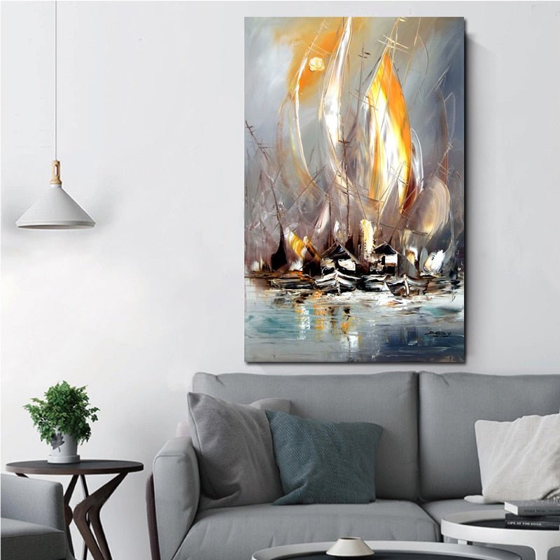 Tableau Bateau Abstrait