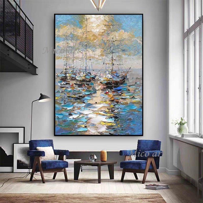 Tableau Bord de Mer Abstrait