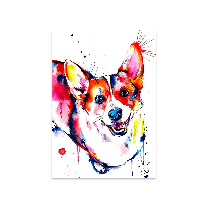 Tableau Corgi pop art