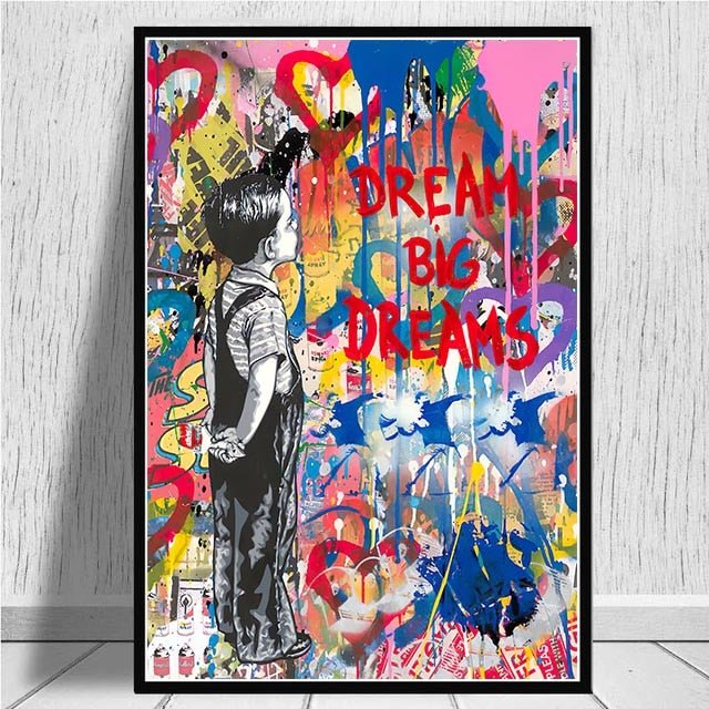 Tableau Déco Banksy Graffiti Coloré