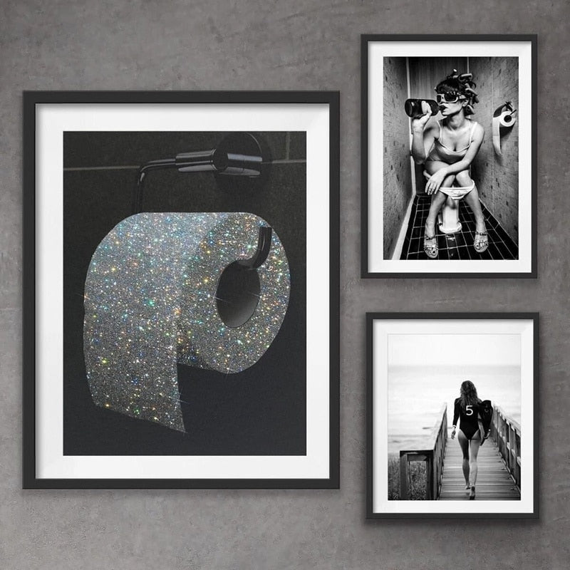 Tableau Déco Toilette Rétro