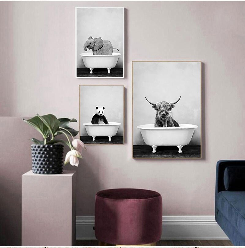 Tableau Elephant Baignoire