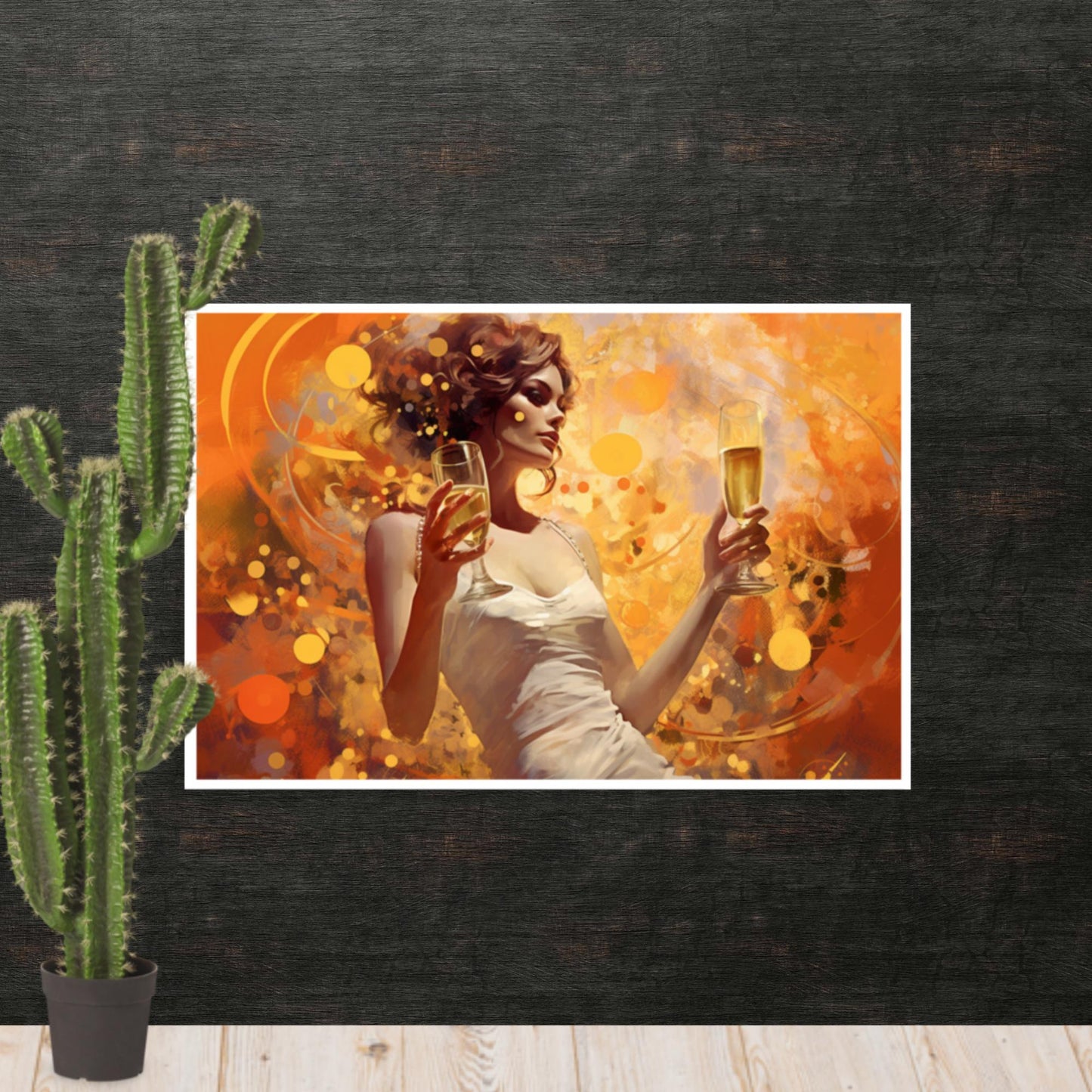 Tableau Femme Champagne