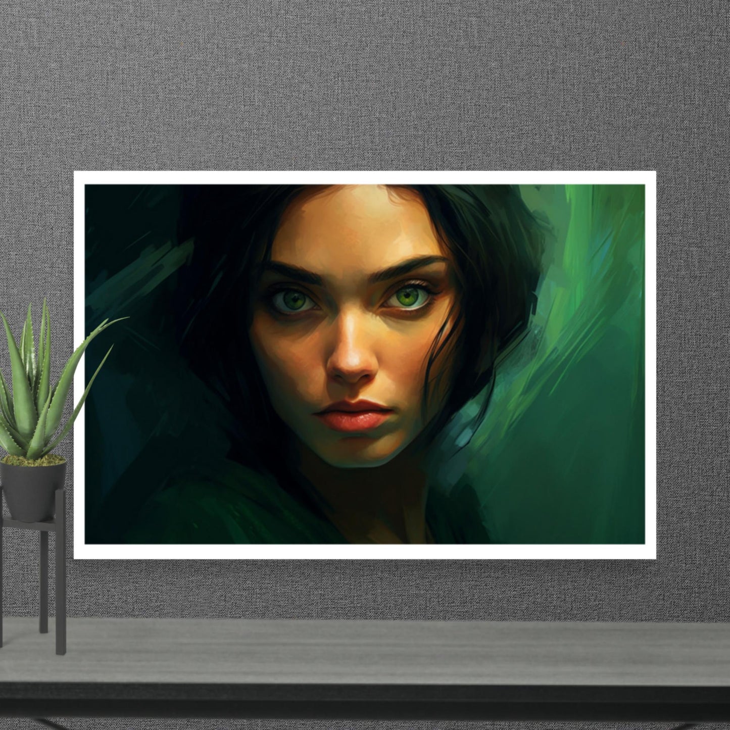 Tableau Femme Yeux Vert