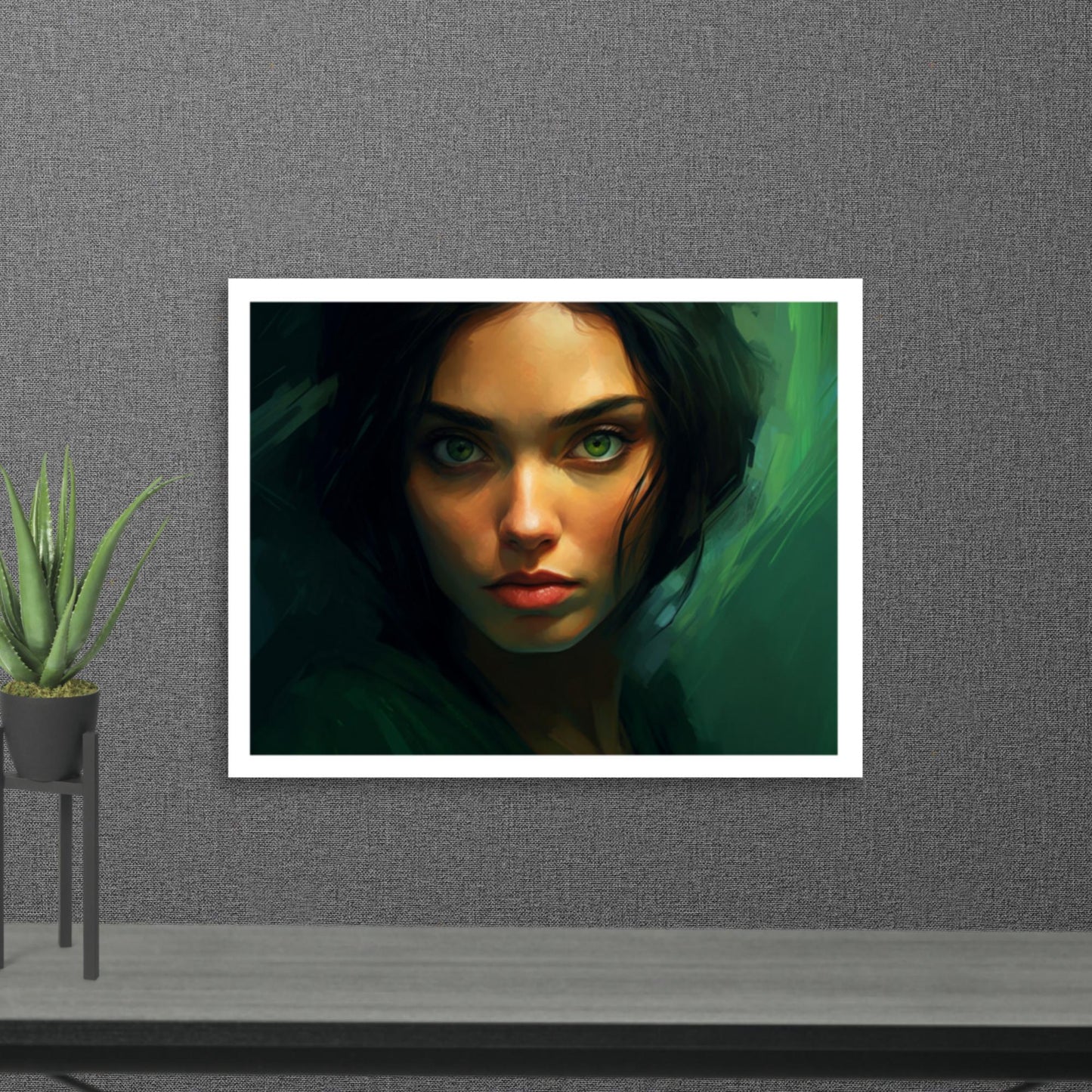 Tableau Femme Yeux Vert