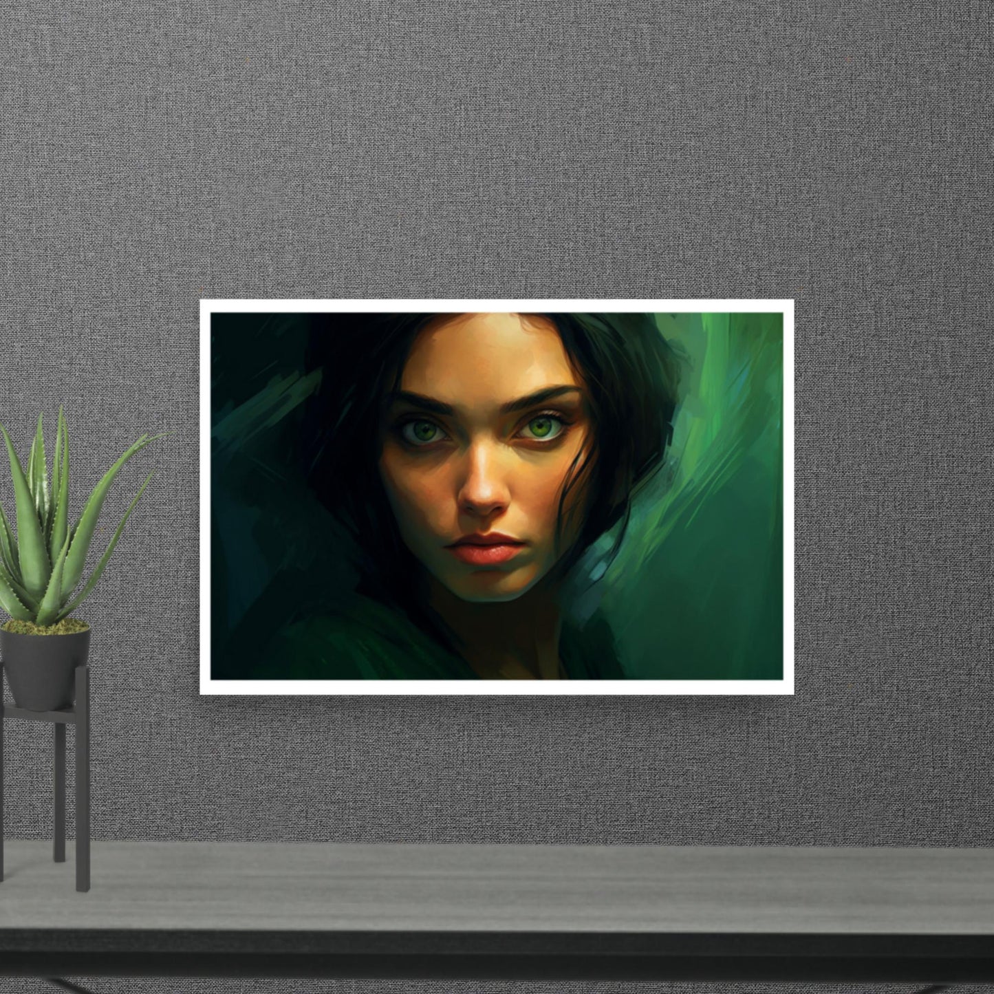 Tableau Femme Yeux Vert