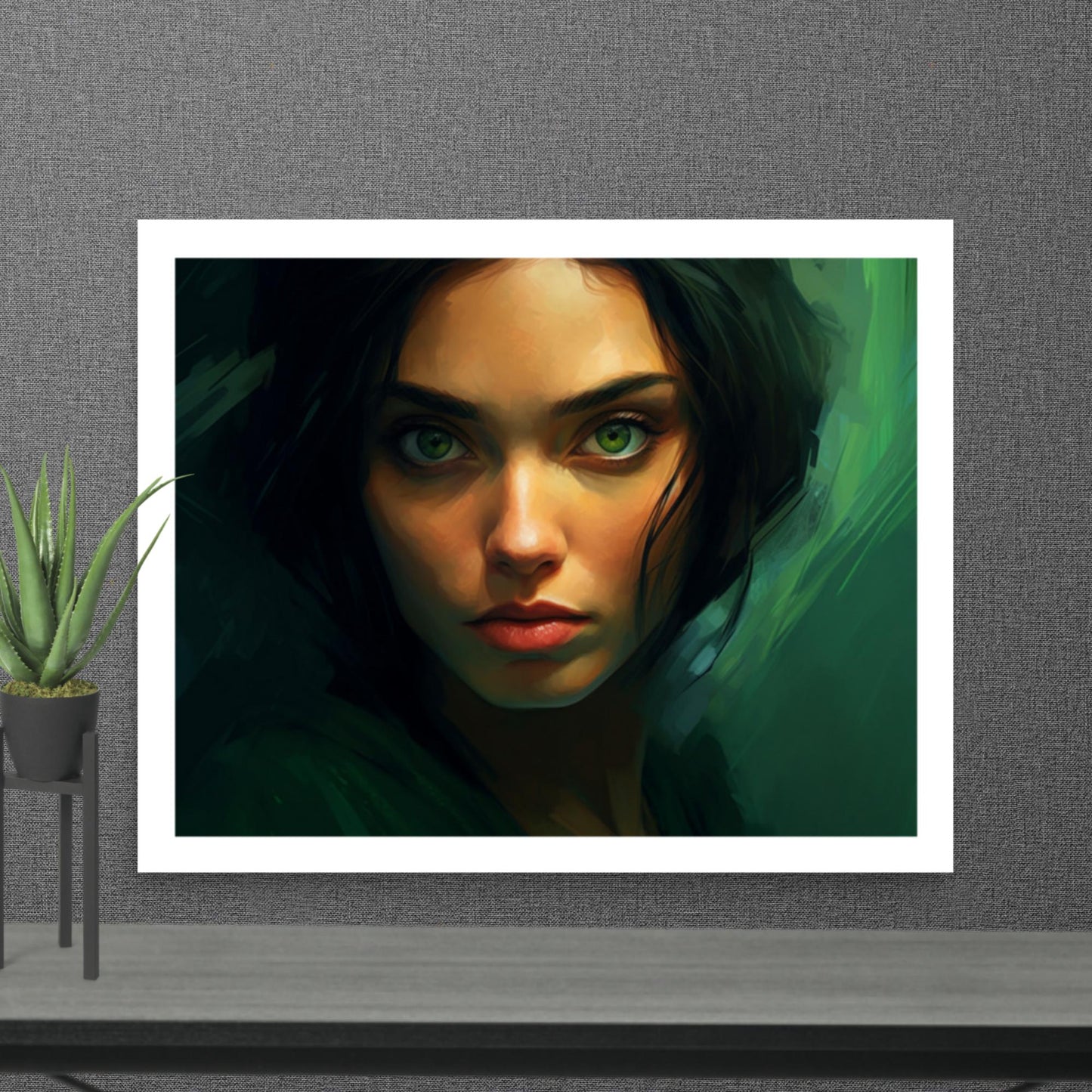Tableau Femme Yeux Vert