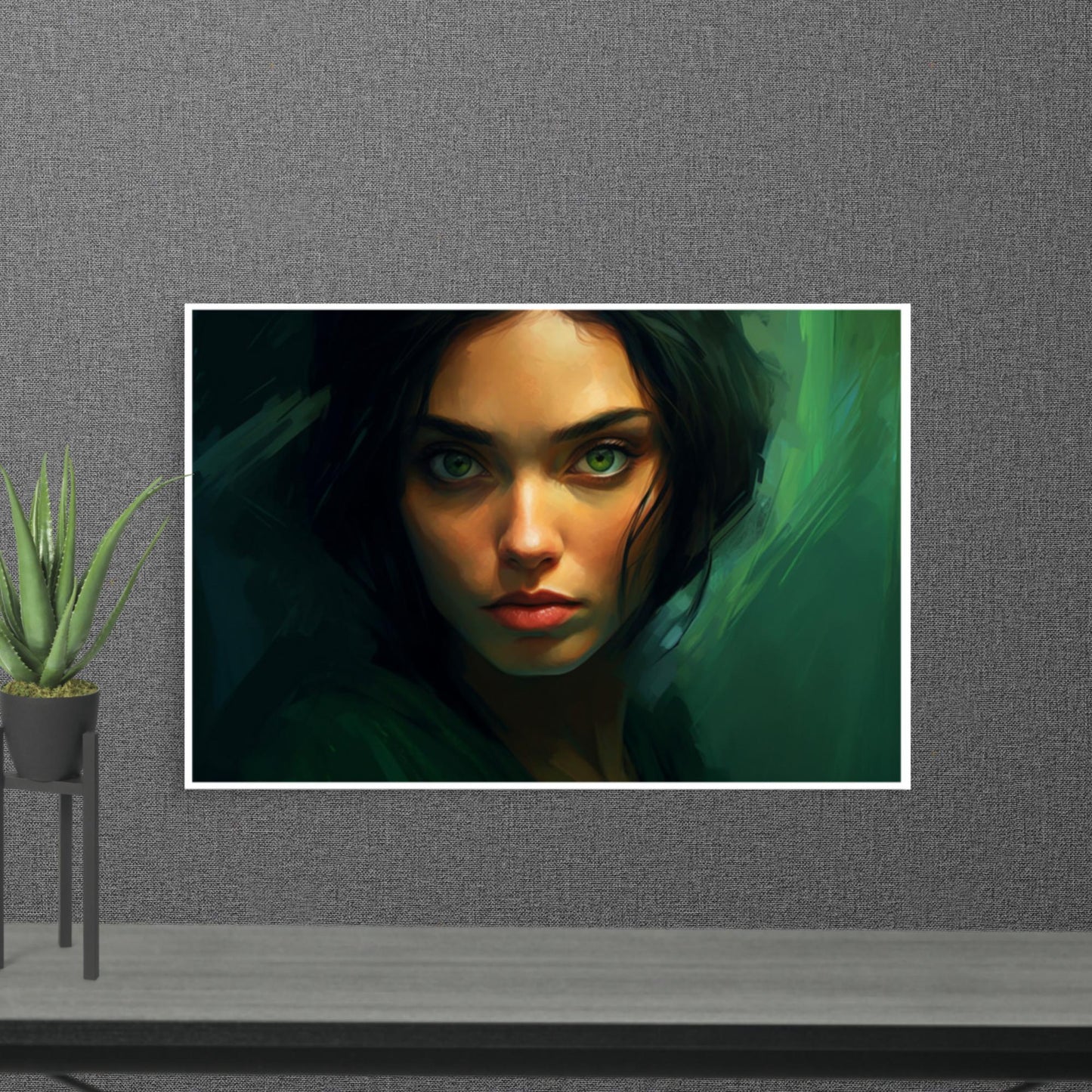 Tableau Femme Yeux Vert
