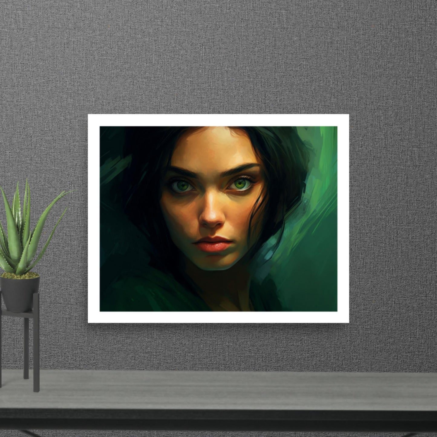 Tableau Femme Yeux Vert