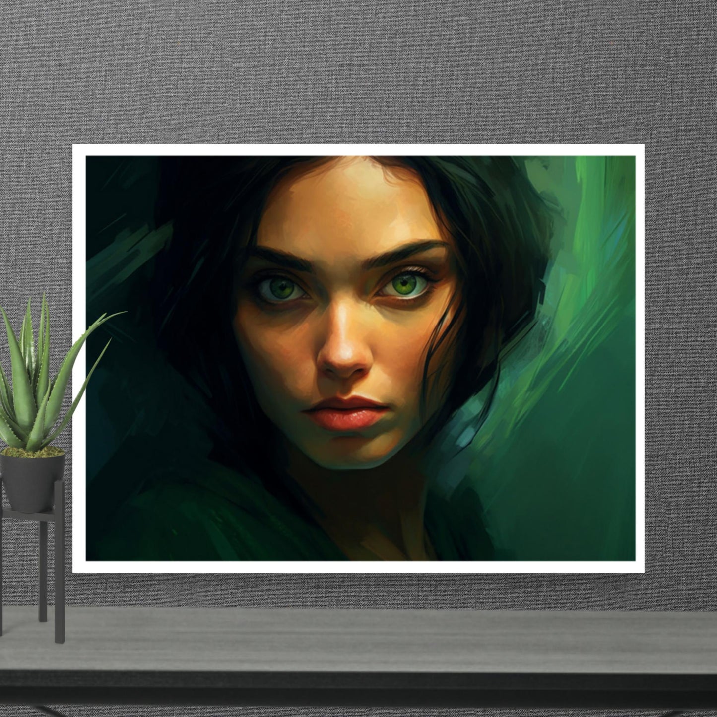 Tableau Femme Yeux Vert