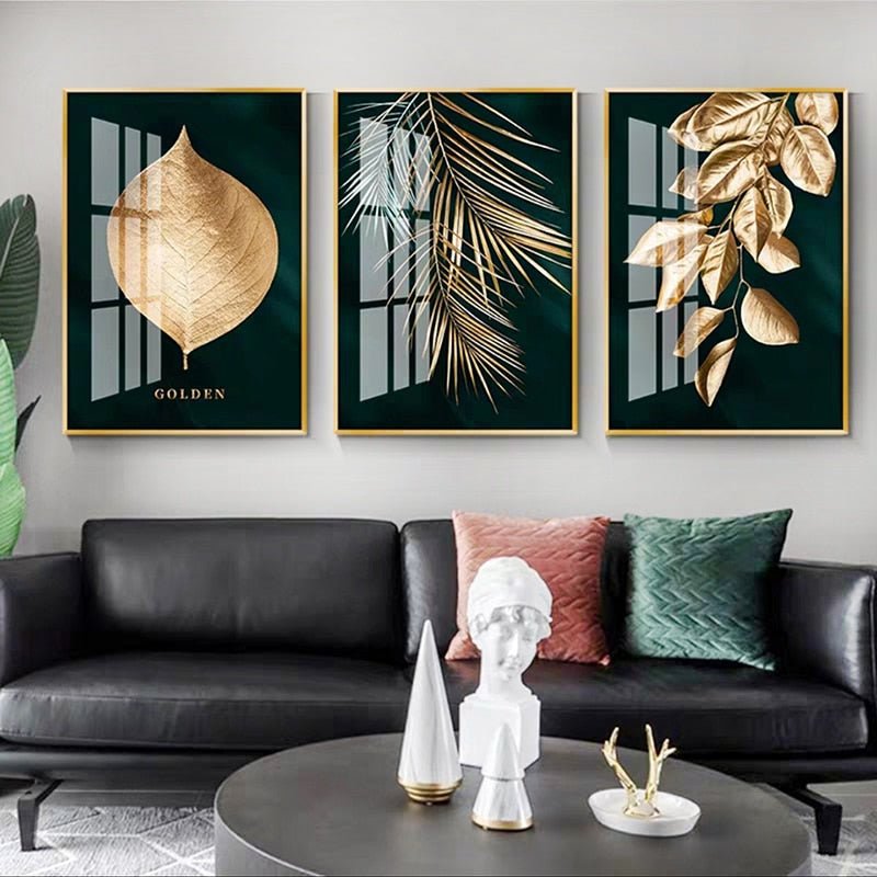 Tableau Feuille d'Or Abstrait