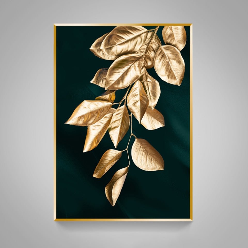Tableau Feuille d'Or Abstrait
