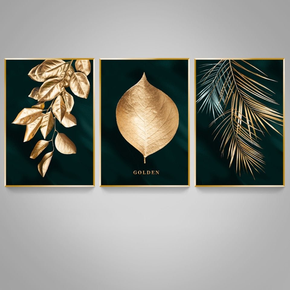 Tableau Feuille d'Or Abstrait