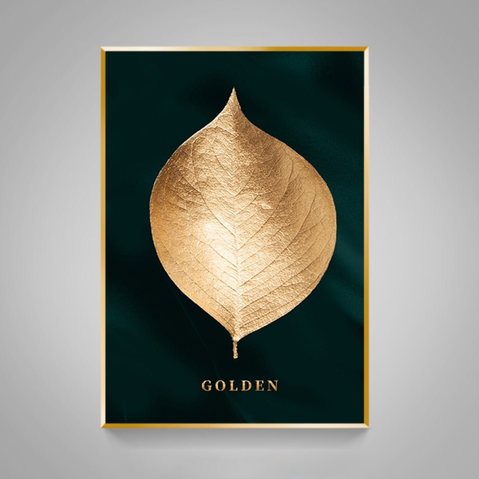 Tableau Feuille d'Or Abstrait