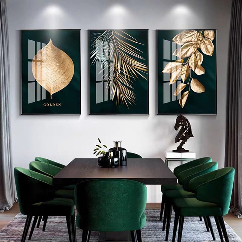 Tableau Feuille d'Or Abstrait